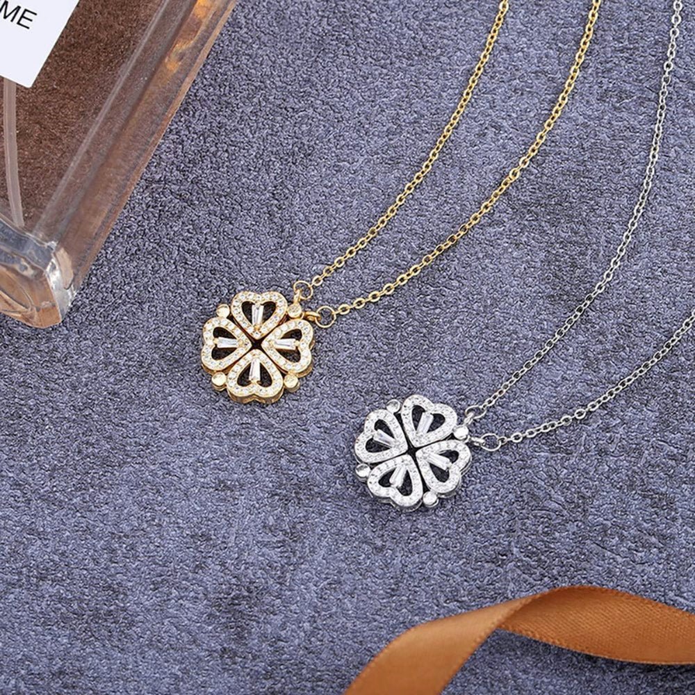 316L Stainless Steel Love Magnetic Pendant Necklace for Women Clover Necklace Heart Shaped Clover Necklace Pendant Jewelry GiftAzizaK