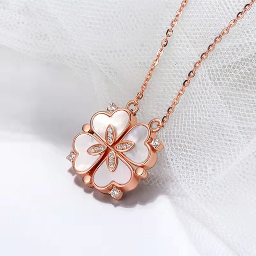 316L Stainless Steel Love Magnetic Pendant Necklace for Women Clover Necklace Heart Shaped Clover Necklace Pendant Jewelry GiftAzizaK