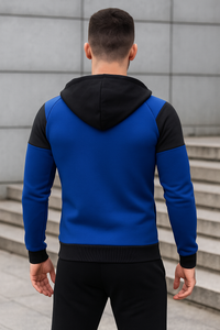 double zipper hooded jacket with pants