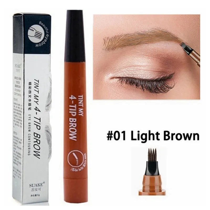 4 Point Eyebrow Pencil Women Makeup Waterproof Liquid Eyebrow Pen Long Lasting MakeupAzizaK