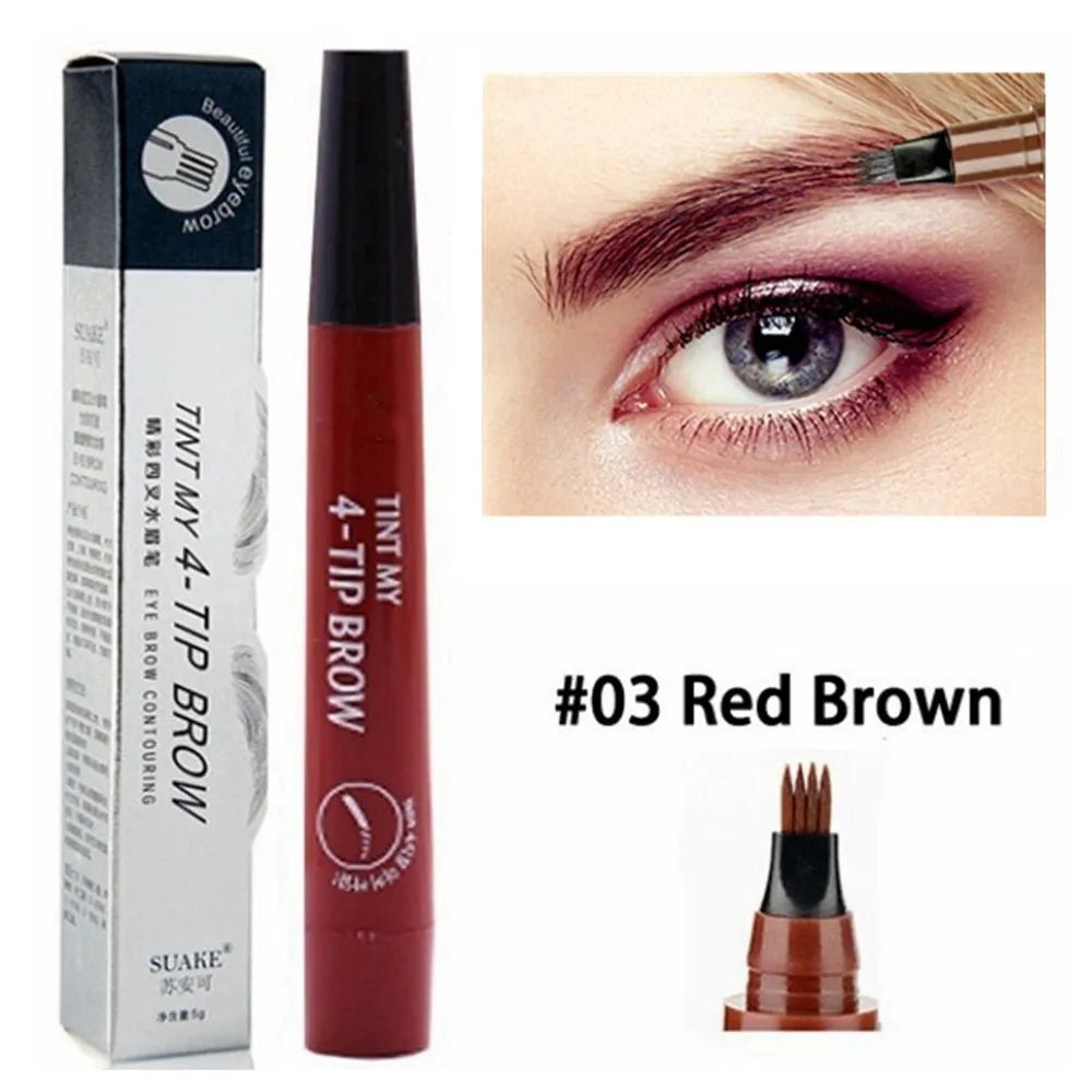 4 Point Eyebrow Pencil Women Makeup Waterproof Liquid Eyebrow Pen Long Lasting MakeupAzizaK