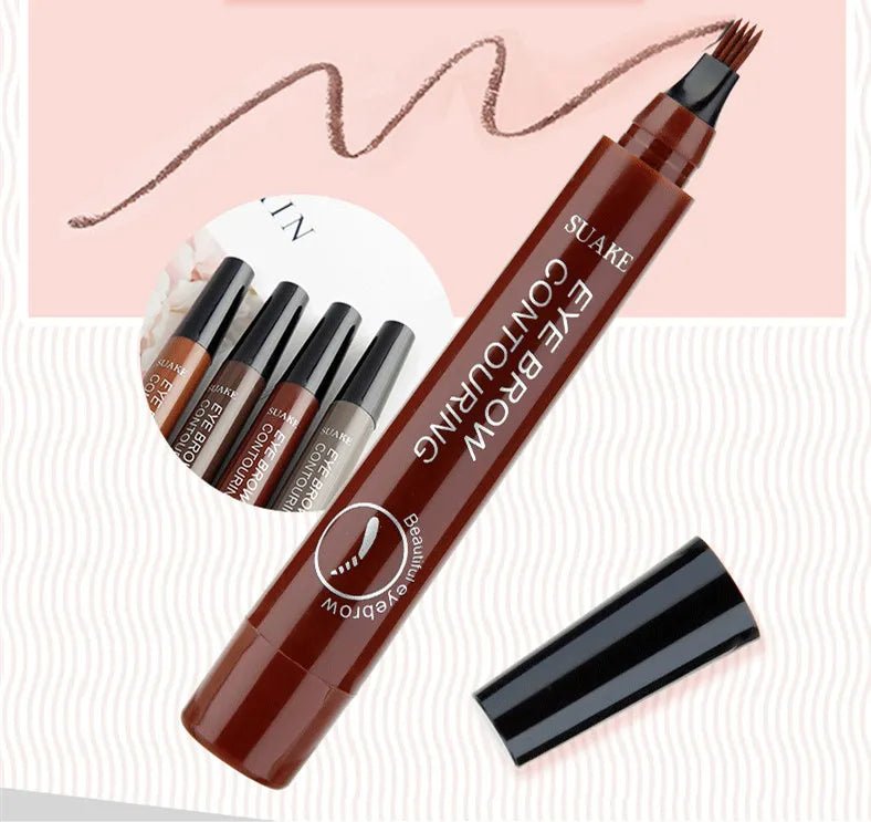 4 Point Eyebrow Pencil Women Makeup Waterproof Liquid Eyebrow Pen Long Lasting MakeupAzizaK