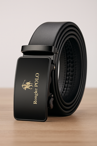Premium Genuine Leather Men’s Belt with Automatic Ratchet Buckle – Elegant and Durable