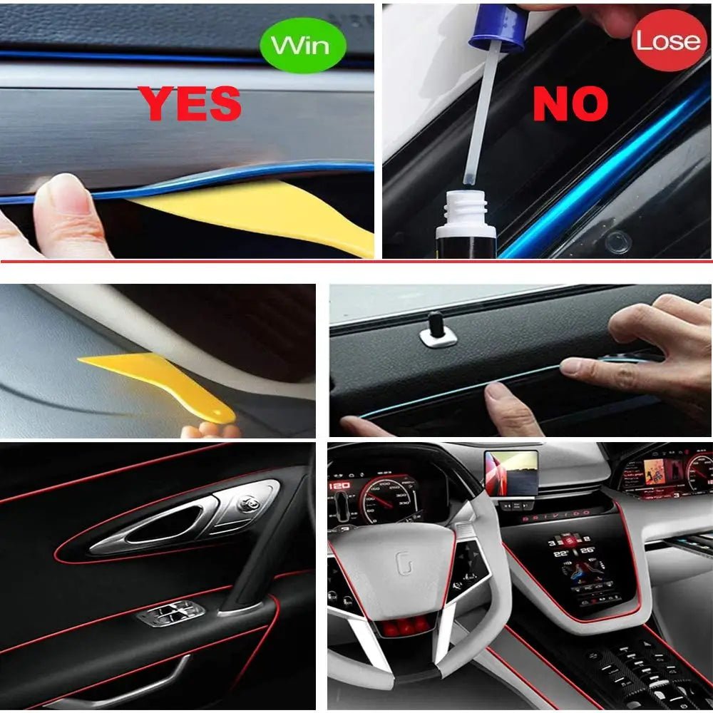 5M Car Interior LED Strip Light EL Wire Car Decorative Lamp DIY Flexible Ambient Light USB Party Atmosphere DiodeAzizaK