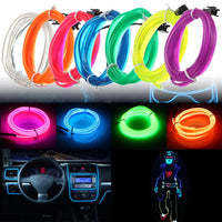 5M Car Interior LED Strip Light EL Wire Car Decorative Lamp DIY Flexible Ambient Light USB Party Atmosphere DiodeAzizaK