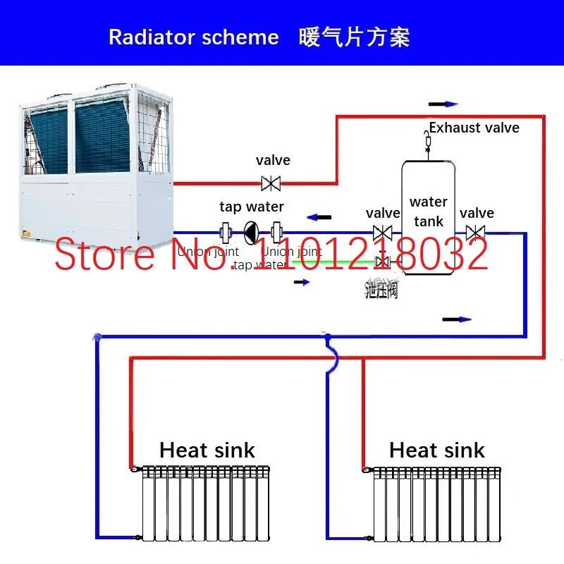 5P Commercial air energy water heater heat pump heating household underfloor heating swimming pool frequency conversion hostAzizaK