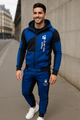 double zipper hooded jacket with pants