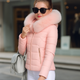coat with artificial raccoon fur collar