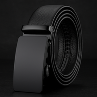 Premium Genuine Leather Men’s Belt with Automatic Ratchet Buckle – Elegant and Durable