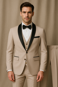 Men’s Slim Fit 3-Piece Suit – Jacket, Vest & Pants | AzizaK