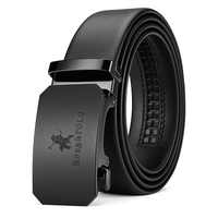 Premium Genuine Leather Men’s Belt with Automatic Ratchet Buckle – Elegant and Durable