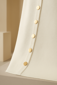 Elegant Ribbed Button-Front Midi Dress