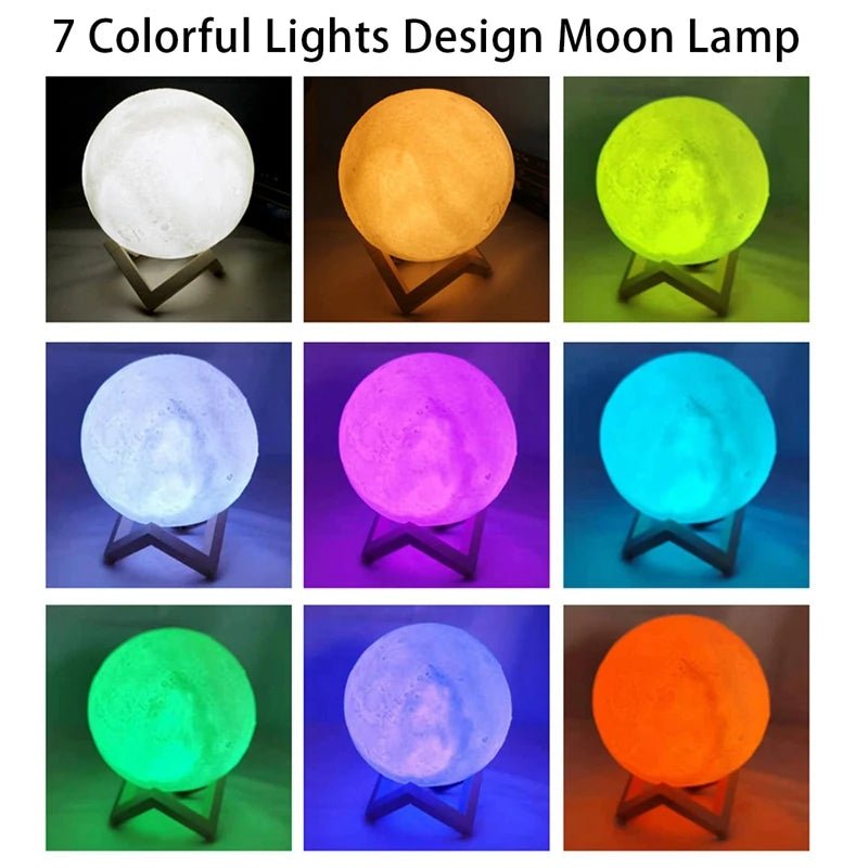 8cm Battery Powered LED Moon Lamp with StandAzizaK