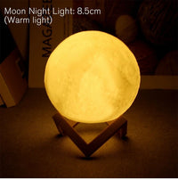 8cm Battery Powered LED Moon Lamp with StandAzizaK