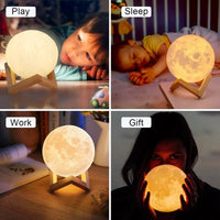 8cm Battery Powered LED Moon Lamp with StandAzizaK