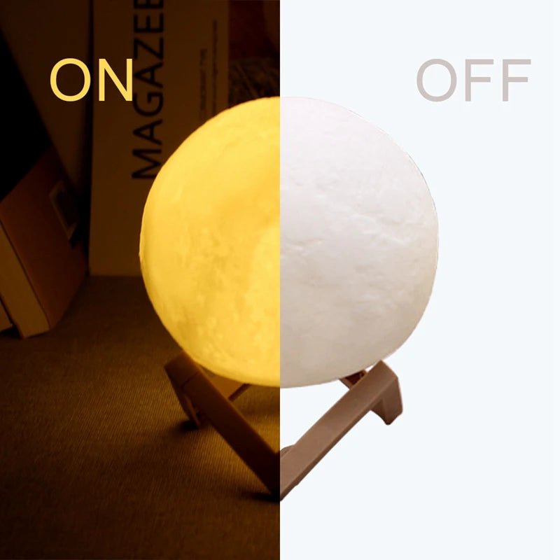 8cm Battery Powered LED Moon Lamp with StandAzizaK