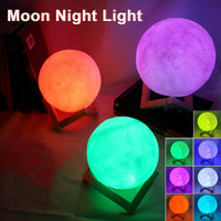 8cm Battery Powered LED Moon Lamp with StandAzizaK