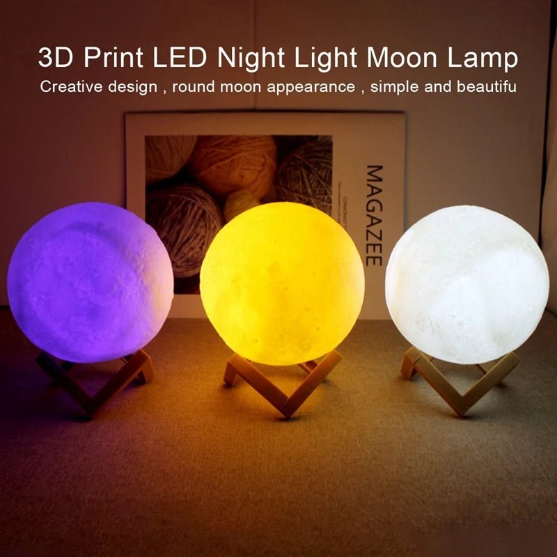 8cm Battery Powered LED Moon Lamp with StandAzizaK