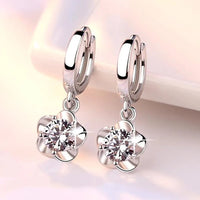 925 Sterling Silver Earrings Jewelry High Quality Retro Simple Pattern Purple White Zircon EarringsAzizaK