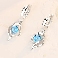 925 Sterling Silver New Woman Fashion Jewelry High Quality Blue Pink White Purple Crystal ZirconAzizaK