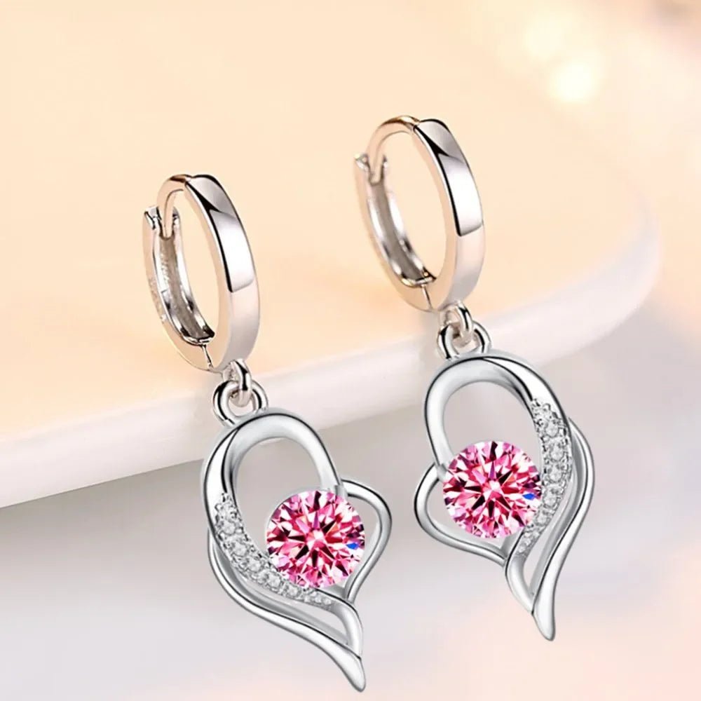 925 Sterling Silver New Woman Fashion Jewelry High Quality Blue Pink White Purple Crystal ZirconAzizaK