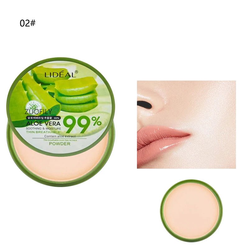 99% Aloe Vera Softening Powder Waterproof Moisturizing Concealer Foundation Fixed Make Up Oil Control Facial Makeup CosmeticsAzizaK