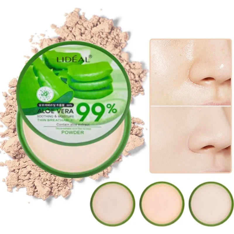 99% Aloe Vera Softening Powder Waterproof Moisturizing Concealer Foundation Fixed Make Up Oil Control Facial Makeup CosmeticsAzizaK