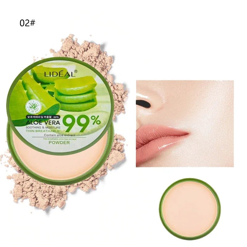 99% Aloe Vera Softening Powder Waterproof Moisturizing Concealer Foundation Fixed Make Up Oil Control Facial Makeup CosmeticsAzizaK