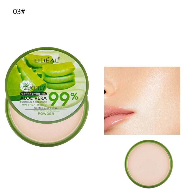 99% Aloe Vera Softening Powder Waterproof Moisturizing Concealer Foundation Fixed Make Up Oil Control Facial Makeup CosmeticsAzizaK