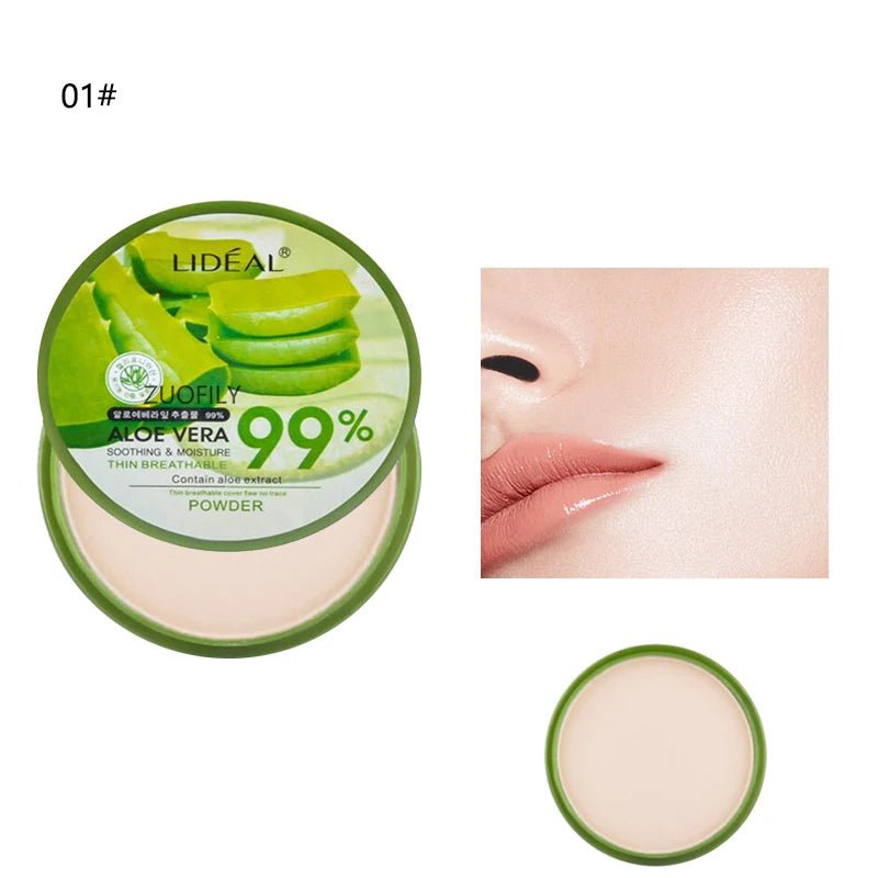 99% Aloe Vera Softening Powder Waterproof Moisturizing Concealer Foundation Fixed Make Up Oil Control Facial Makeup CosmeticsAzizaK