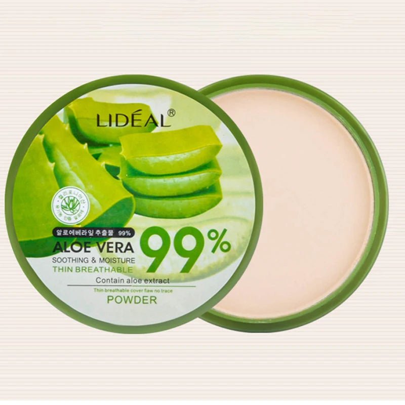 99% Aloe Vera Softening Powder Waterproof Moisturizing Concealer Foundation Fixed Make Up Oil Control Facial Makeup CosmeticsAzizaK