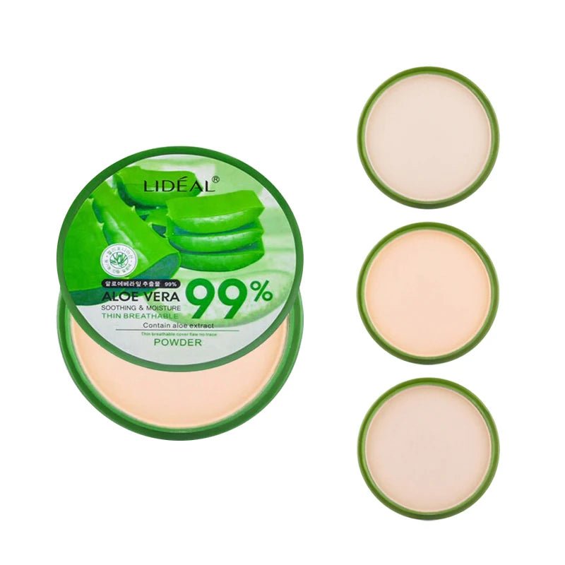 99% Aloe Vera Softening Powder Waterproof Moisturizing Concealer Foundation Fixed Make Up Oil Control Facial Makeup CosmeticsAzizaK