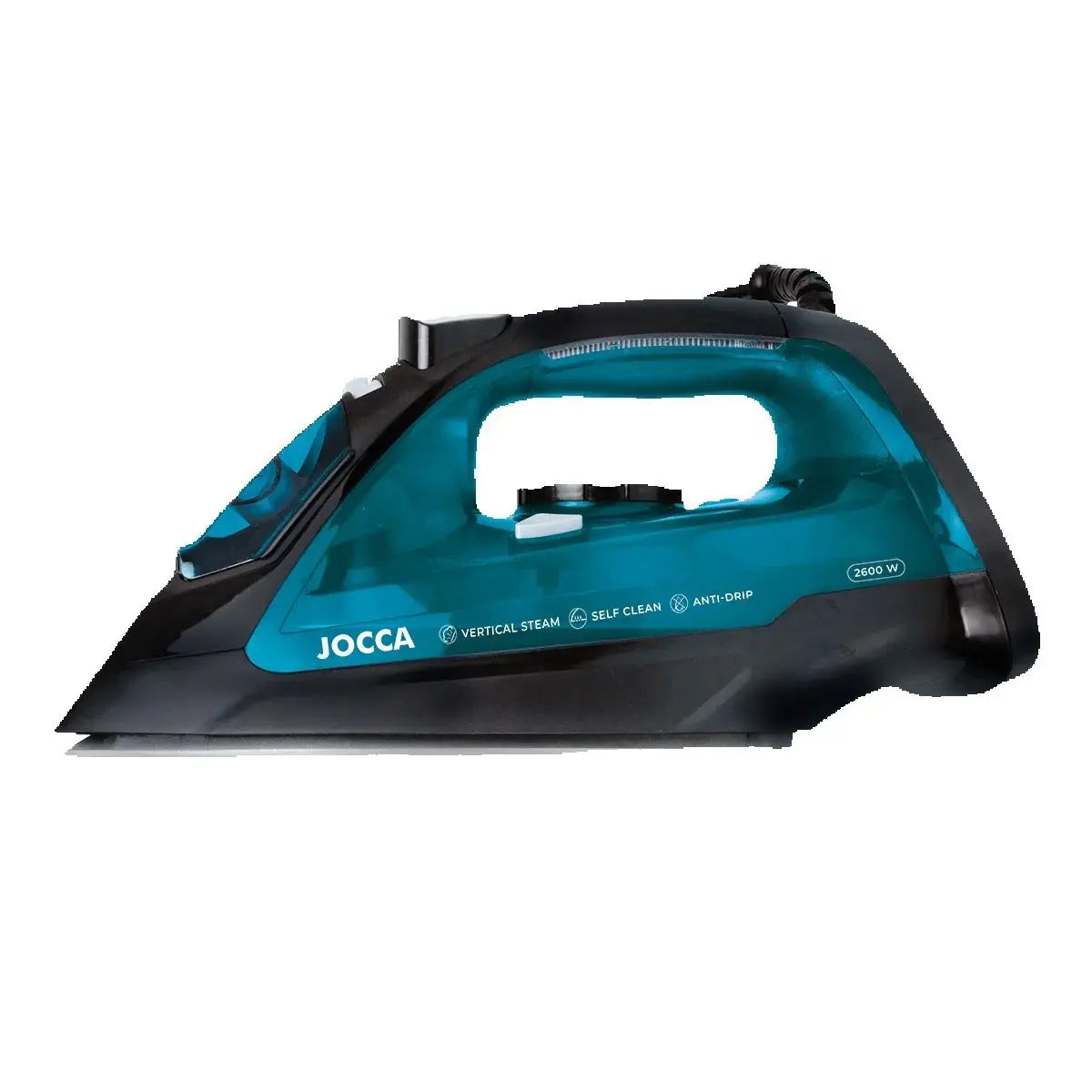 Jocca steam iron for clothes: horizontal and electric, with 2600W, steam stroke, ceramic sole, self-cleaning, anti-drip and anti-drip system for maximum durability. Dry Iron, vertical and burst steam