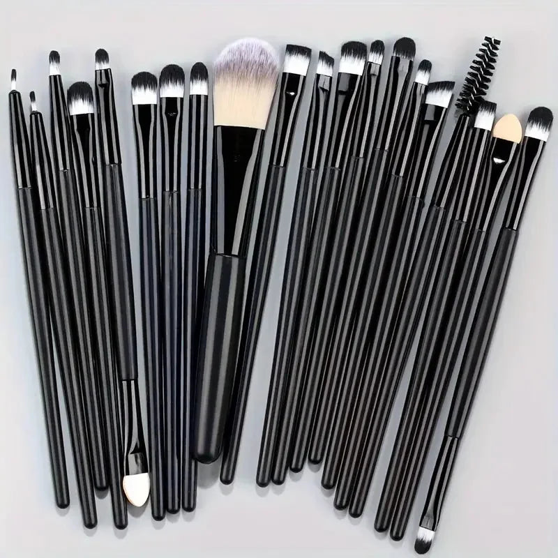 Set of 13 soft and fluffy makeup brushes.