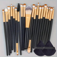 Set of 13 soft and fluffy makeup brushes.