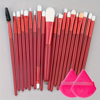 Set of 13 soft and fluffy makeup brushes.