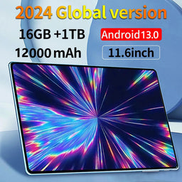 Tablet Android 13.0 Brand New 11.6 inch 16GB RAM 1TB ROM , 16MP 32MP 12000mAh 10Core WIFI Bluetooth