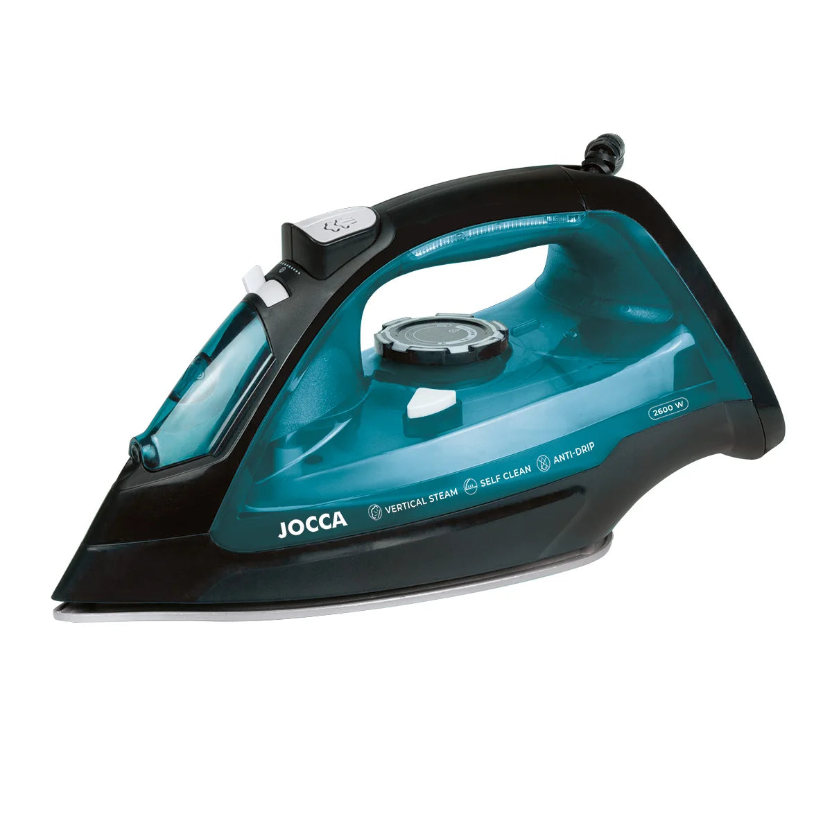 Jocca steam iron for clothes: horizontal and electric, with 2600W, steam stroke, ceramic sole, self-cleaning, anti-drip and anti-drip system for maximum durability. Dry Iron, vertical and burst steam