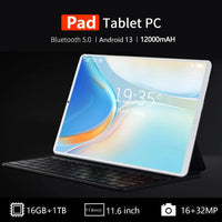 Tablet Android 13.0 Brand New 11.6 inch 16GB RAM 1TB ROM , 16MP 32MP 12000mAh 10Core WIFI Bluetooth