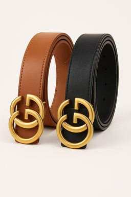 Women’s PU Leather Belt With Moon Temperament Button