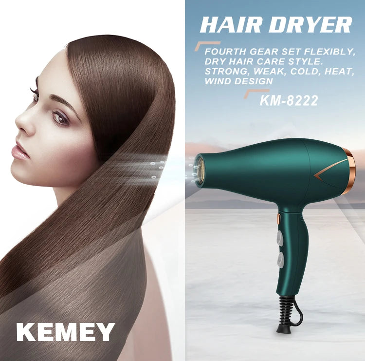 Kemei 3500W Hot and Cold Wind Hair Dryer Foldable Compact Blow Dryer Hairdryer Hair Styling Tools for Salons and Household Use