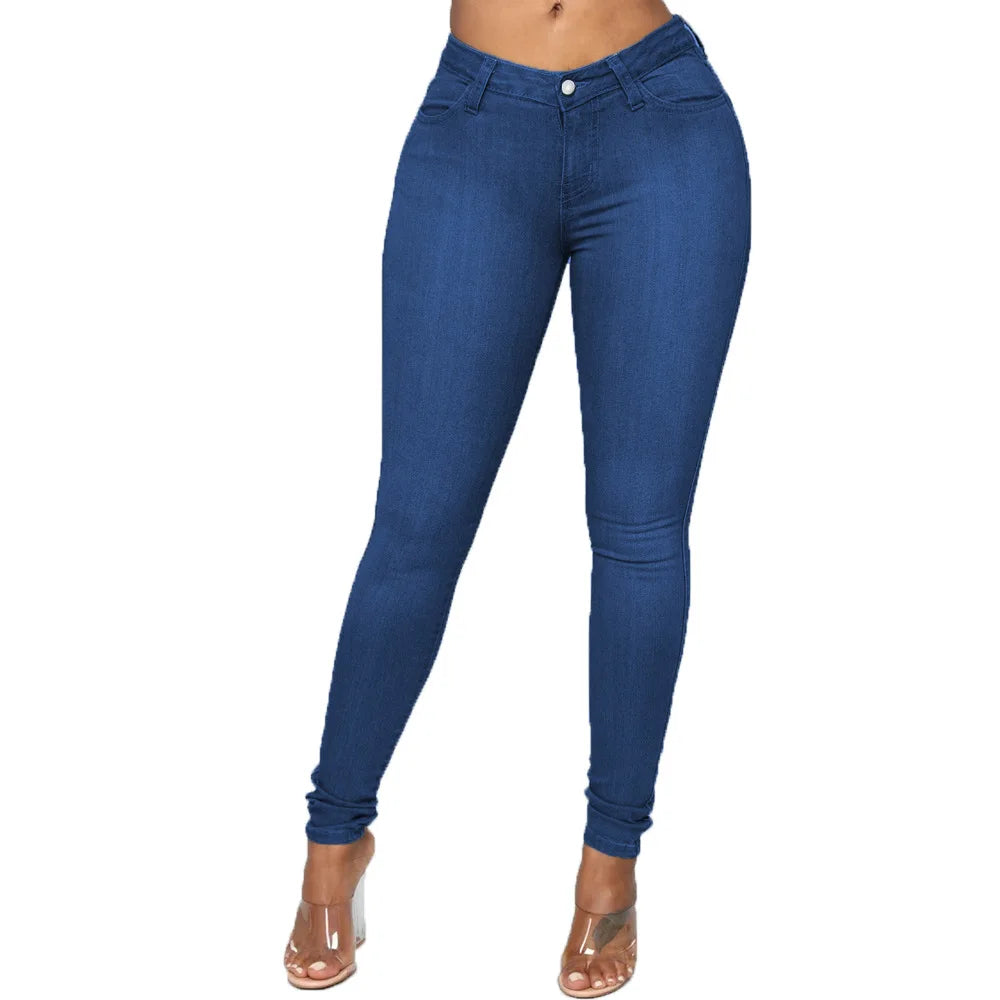 Pencil cut denim pants