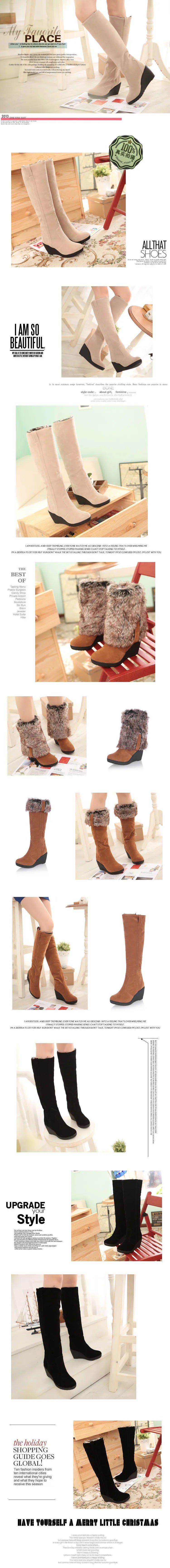 knee length boots, reversible inner fur, on the boot by means of a zipper