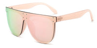 SHAUNA Retro Oversized Aviator Sunglasses with Rivets