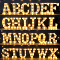 Luminous LED Alphabet Letters Digital Lamp Battery Warm Night Light for Home Wedding Birthday Christmas Party DecorationAzizaK