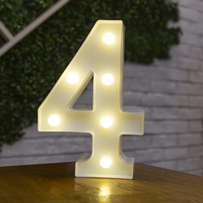 Luminous LED Alphabet Letters Digital Lamp Battery Warm Night Light for Home Wedding Birthday Christmas Party DecorationAzizaK