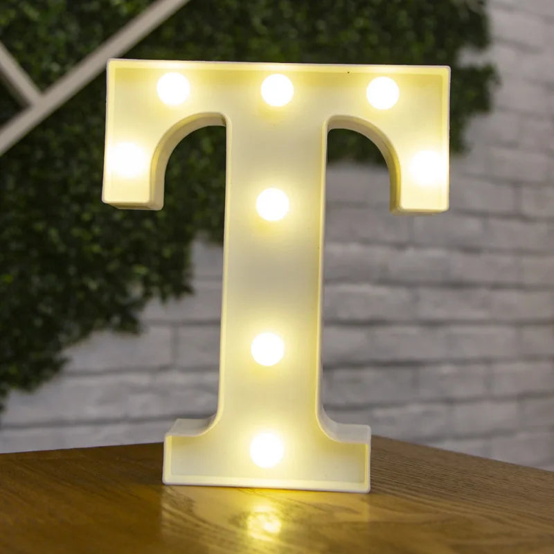 Luminous LED Alphabet Letters Digital Lamp Battery Warm Night Light for Home Wedding Birthday Christmas Party DecorationAzizaK