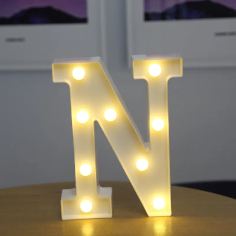 Luminous LED Alphabet Letters Digital Lamp Battery Warm Night Light for Home Wedding Birthday Christmas Party DecorationAzizaK