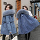 Wool Lining Coat Slim Hooded Parkas With Fur Collar