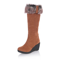 knee length boots, reversible inner fur, on the boot by means of a zipper